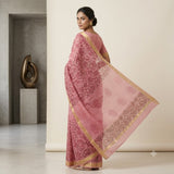 Pastel Pink All-Over Floral Booti Kota Doria Saree