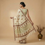Traditional Off-White Kota Doriya Saree with Floral Prints