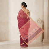 Vibrant Red & Pink Handloom Kota Doriya Saree