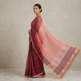 Vibrant Red & Pink Handloom Kota Doriya Saree