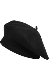 Black beret hat from multiple angles