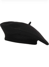 Black beret hat from multiple angles